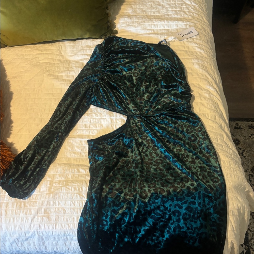 Velvet Green Animal print per for the Night club or Vegas
